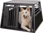 Preview: Auto Hundebox - Alu-Transportbox Vacation mit Antirutschmatte, eintürig oder zweitürig, schwarz