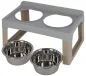 Preview: Futterbar erhöht Lifter für kleine und mittelgroße Hunde - Hundebar inkl 2 Edelstahlnäpfe Made in Italy