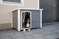 Preview: Hundehütte Outdoor - Hundehütte Kenny, wetterfest mit Lamellenvorhang, grau