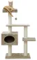Preview: Kratzbaum Emmy - Höhe 111 cm Katzenbaum mit Katzenhöhle, beige, für Katzen und Kitten