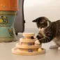 Preview: Katzenspielzeug Spielturm Mia - Spielbälle für Katzen Echtholz, ungiftig, weckt Jagdtrieb und Spieltrieb - Aktivspielzeug L 26 x B 26 x H 14,5 cm