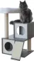 Preview: Kratzbaum für Katzen Flair - 86 cm - weiß / grau Echtholz, Designer Katzenbaum im edlen Look