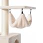 Preview: Kratzbaum Sivas deckenhoch beige - Katzenbaum, ideal für mehrere Katzen, extra weich mit Hängematten
