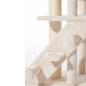 Preview: Kratzbaum Sivas deckenhoch beige - Katzenbaum, ideal für mehrere Katzen, extra weich mit Hängematten