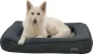 Preview: Orthopädisches Hundebett Platin Ortho eckig, grau - Hundekissen mit Rand, Bezug abnehmbar und waschbar mit Wendekissen