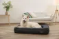 Preview: Orthopädisches Hundebett Platin Ortho eckig, grau - Hundekissen mit Rand, Bezug abnehmbar und waschbar mit Wendekissen
