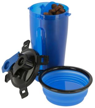 Trinkflasche Hunde und Reisenapf 2 in1 - Kerbl Futternapf und Wasserflasche für unterwegs