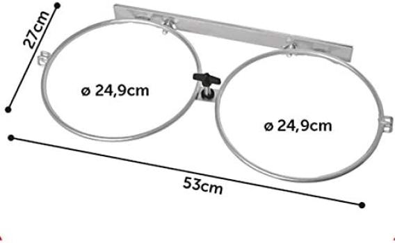 Hunde-Doppelnapf mit Wandhalterung bzw. Zwingerhalterung, Napfständer, Zwingernapf