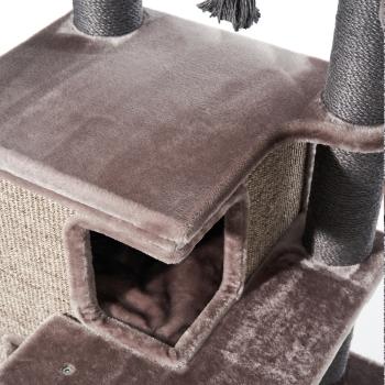 Kratzbaum Raya [161 cm] von Nobby - cappuccino-braun - Kratztonne in Leinenoptik