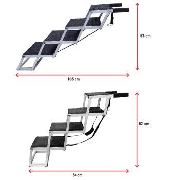 Aluminium Falt-Treppe, Hundetreppe von Nobby  - Hunderampe - Einstiegshilfe für Hunde ins Auto - bis 75 kg