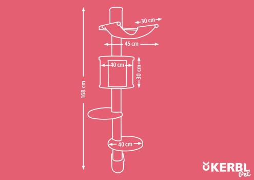 [B-Ware] Kerbl Wandkratzbaum Dolomit beige Katzen-Kratzbaum zur Wandmontage