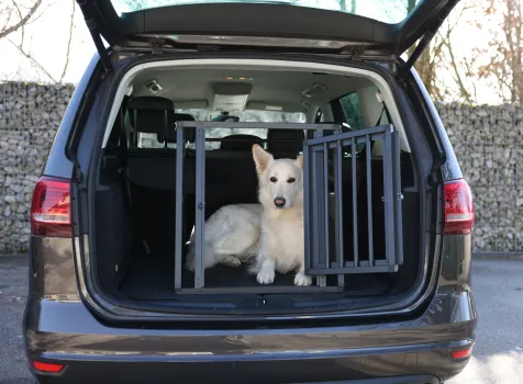 Auto Hundebox - Alu-Transportbox Vacation mit Antirutschmatte, eintürig oder zweitürig, schwarz