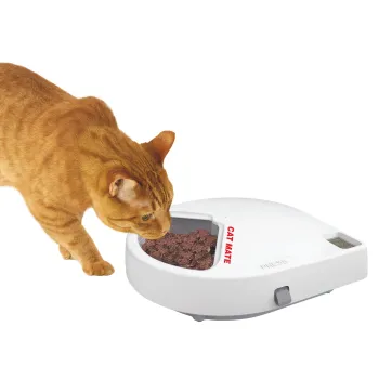 Futterautomat Katzen Cat Mate C500 für 5 Mahlzeiten - automatischer Futterspender mit Kühlung, für Trockenfutter und Nassfutter