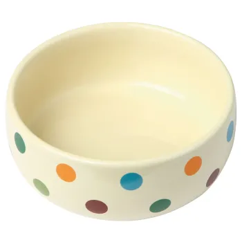 2 er Set Keramiknapf Dots mit bunten Punkten für Katzen - Futternapf und Wassernapf