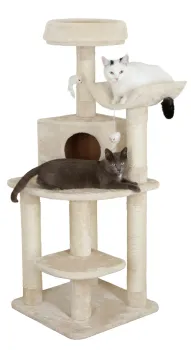 Kerbl Eckkratzbaum Zirkonia - Katzen Kratzbaum für die Zimmerecke, beige, 130 cm