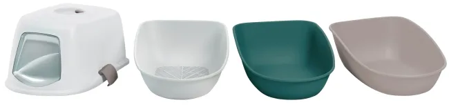 Katzentoilette Furba Top mit Reinigungssieb - 4-teilige Haubentoilette für Katzen 58,5 x 39 cm x 42 cm