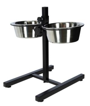 Hundenapf höhenverstellbar - 2 x 2800 ml stufenlos verstellbare Futterbar für große Hunde, schwarz