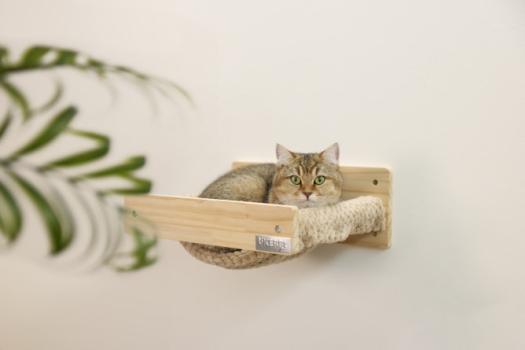 Hängematte für Katzen Timber Wandmontage - Wandhängematte, Bezug waschbar