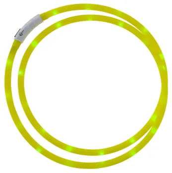 Halsring LED für Pferde 10mm x 150 cm gelb - Leuchthalsband fürPferde USB-C-Akku, Sichtbarkeit bis 500 m