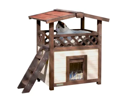 Katzenhaus 4 Seasons Deluxe Outdoor winterfest - beheizbares Isoliertes Katzenhäuschen für jede Jahreszeit 88 x 57 x 77 cm