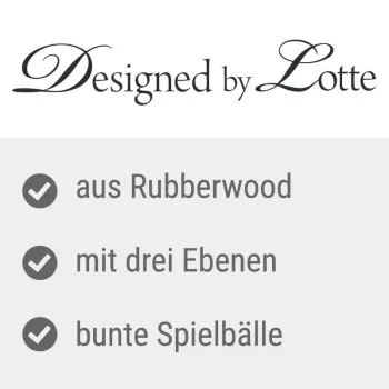 Katzenspielzeug Spielturm Mia - Spielbälle für Katzen Echtholz, ungiftig, weckt Jagdtrieb und Spieltrieb - Aktivspielzeug L 26 x B 26 x H 14,5 cm