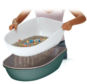 Katzentoilette Furba mit Reinigungssieb - Schalentoilette mit Sieb für Katzen, einfache und schnelle Reinigung