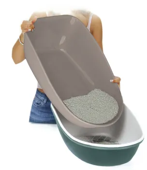 Katzentoilette Furba mit Reinigungssieb - Schalentoilette mit Sieb für Katzen, einfache und schnelle Reinigung