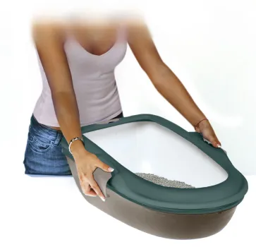 Katzentoilette Furba mit Reinigungssieb - Schalentoilette mit Sieb für Katzen, einfache und schnelle Reinigung