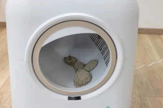 Katzentoilette Smart, selbstreinigend weiß mit Appsteuerung 54 x 54 x 60 cm - Haubentoilette mit Filter vollautomatisch