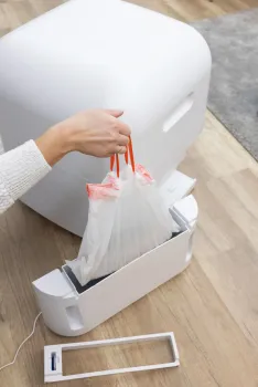 Katzentoilette Smart, selbstreinigend weiß mit Appsteuerung 54 x 54 x 60 cm - Haubentoilette mit Filter vollautomatisch