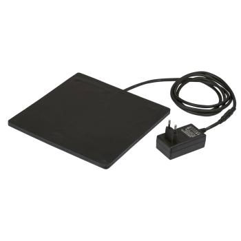 Kerbl Heizplatte Pro Gummi 24x24cm 18W 24V Frostschutz für Geflügeltränke, Katzenhaus 4-Seasons Deluxe und Nagerstall 4-Season Superior