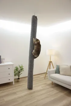 Klettersack Carpet für Katzen - ideale Alternative zu Kratzbaum deckenhoch, Aufstiegshilfe, Bezug waschbar, grau