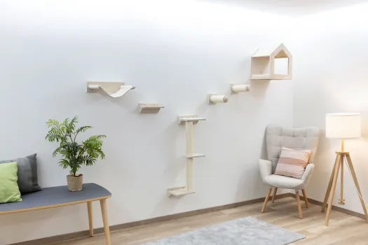 Kletterwand Monte Falco für Katzen, 6-teilig, beige - Wandkratzbaum beliebig montierbar und erweiterbar