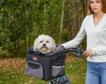 Fahrradkorb Lenker Hund bis 10 kg - Transportkorb für den Fahrradlenker und Tragetasche für Hunde bis 10 kg 2 in 1