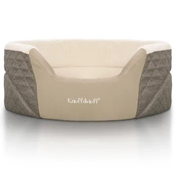 Orthopädisches Hundebett Knuffelwuff Lena, extra hoher Rand - ovales Hundekörbchen, Memory Foam, Bezug waschbar