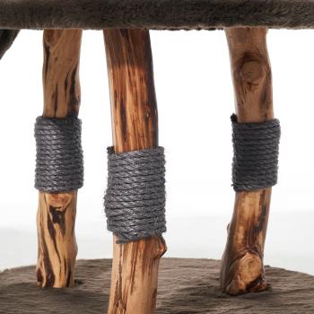 Designer Kratzbaum Gena Echtholz natur Nobby - Birnenbaum-Holz Naturprodukt dunkelbraun