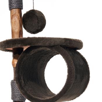 Designer Kratzbaum Gena Echtholz natur Nobby - Birnenbaum-Holz Naturprodukt dunkelbraun