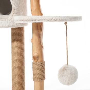 Nobby Kratzbaum Loya Echtholz – Natur-Katzenbaum mit Jute & XL Kuschelhöhle