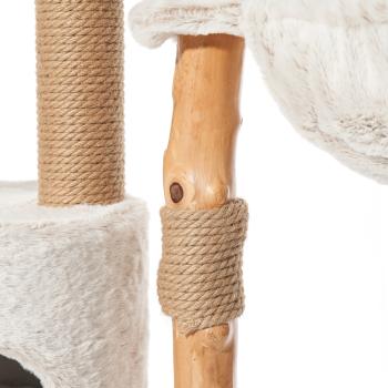 Nobby Kratzbaum Loya Echtholz – Natur-Katzenbaum mit Jute & XL Kuschelhöhle