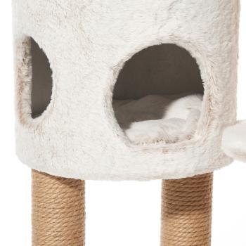 Nobby Kratzbaum Loya Echtholz – Natur-Katzenbaum mit Jute & XL Kuschelhöhle