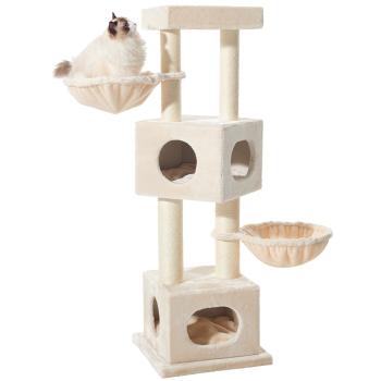 Nobby Kratzbaum Mersin 50 x 50 x 152 cm Katzenbaum platzsparend, Kissen waschbar