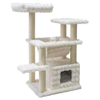 Nobby Kratzbaum Sako 114 cm - Kletterbaum für Katzen und Kitten mit großer Hängematte, Bubble Plüsch