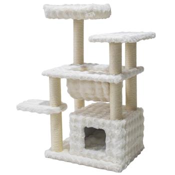 Nobby Kratzbaum Sako 114 cm - Kletterbaum für Katzen und Kitten mit großer Hängematte, Bubble Plüsch