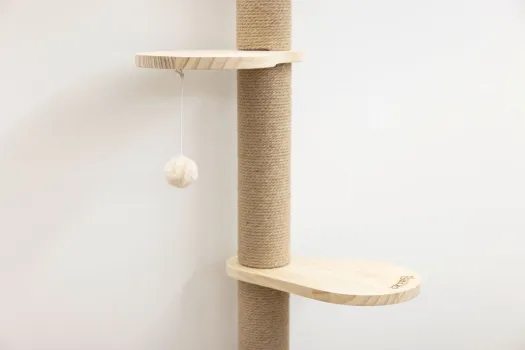Wandkratzbaum Timber 19 x 16 x 208 cm, braun - Designer Katzenbaum Echtholz, deckenhoch