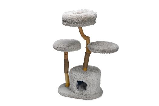 [B-Ware] Naturholz Katzenkratzbaum Ziza 100cm Designed by Lotte mit Naturstämmen