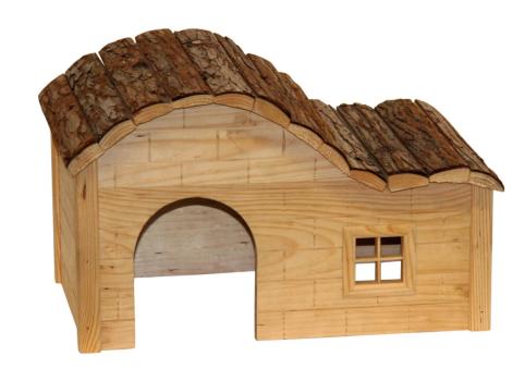 Nagerhaus mit geschwungenem Dach Nature Plus - Unterschlupf für Meerschweinchen und Kaninchen