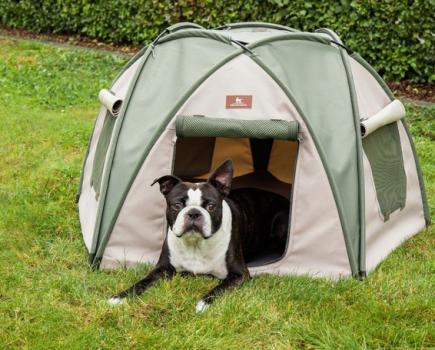 Hundezelt Outdoor Knuffelwuff – Faltbares, stabiles Zelt für deinen Hund mit Fleeceboden und Belüftung, ideal für Camping