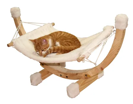 Hängematte Siesta - Liegemulde für Katzen und Kitten - Liegefläche waschbar, weiß, 73 x 36 x 34 cm