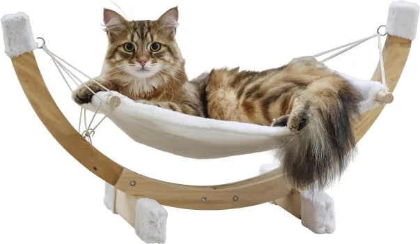 Hängematte Siesta - Liegemulde für Katzen und Kitten - Liegefläche waschbar, weiß, 73 x 36 x 34 cm