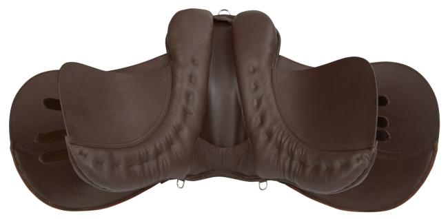 [B-Ware] Haflinger-Sattel braun, Covalliero Sattelset - Starterset inkl. Satteldecke, 2 Steigbügel, Steigbügelriemen, Sattelgurt